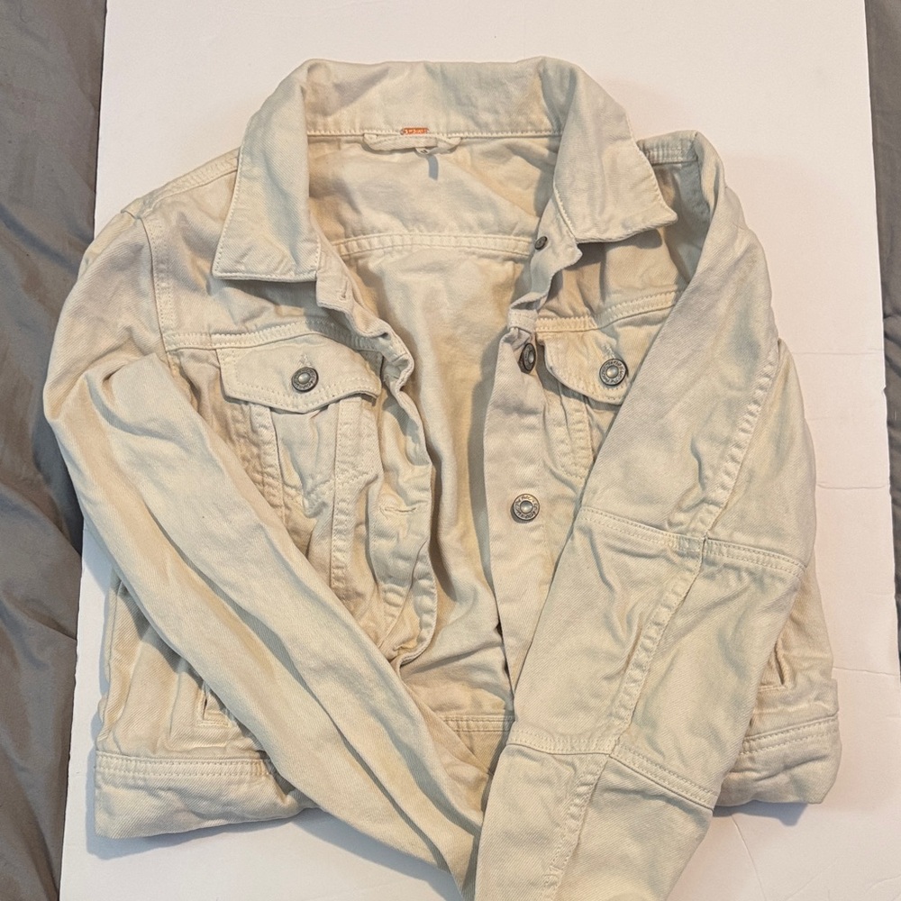 Free People Cream Jean Jacket